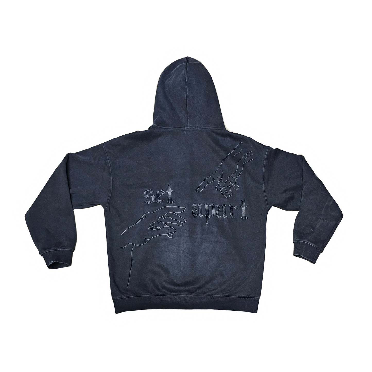 SET APART ZIP UP - CHARCOAL BLACK EMBROIDERY