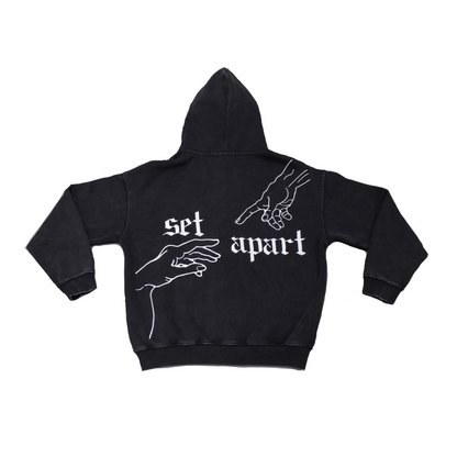 SET APART ZIP UP - CHALK WHITE EMBROIDERY